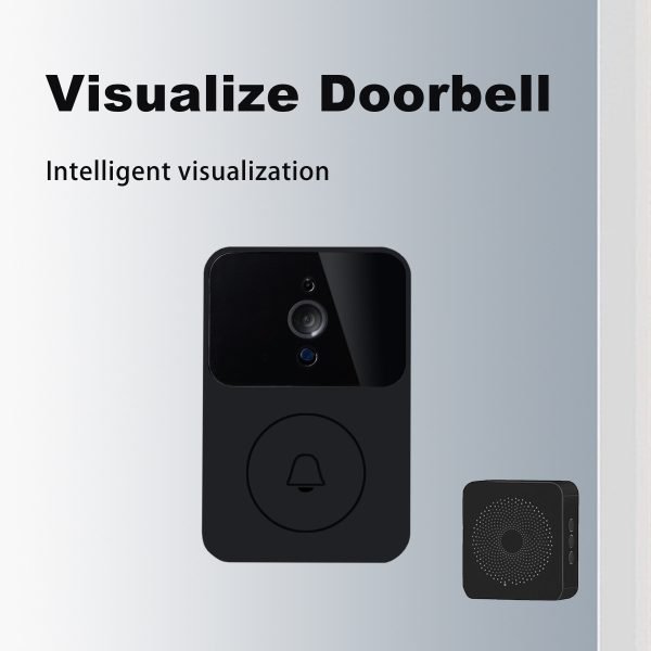 1pc Wireless Video Doorbell With Camera, Wide Angle Intelligent Visual Camera, WiFi Security Door Doorbell, 2-Way Audio HD Night Vision Only Support 2.4G Wifi Camera Build In Battery
