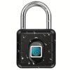 Fingerprint Padlock, Smart Padlock, Locker Lock, Biometric Metal Keyless Fingerprint Lock, Waterproof, For Gym Locker, School Locker, Luggage, Backpack, Suitcase, Black
