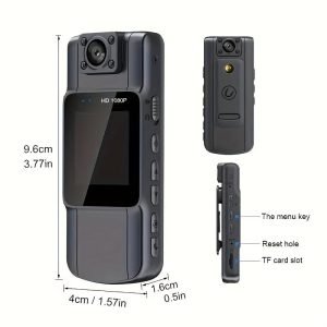 0cac48d2cbb3285bedd404d0bdcc4d36-1 New 1080P HD Portable Law Enforcement Recorder With Screen, Multifunctional Mini Back Clip Chest Camera With Night Vision, Rotatable Lens, Suitable For Electric Vehicles/motorcycles, Property Security, Delivery Personnel, Office, Tourism, Entertainment An