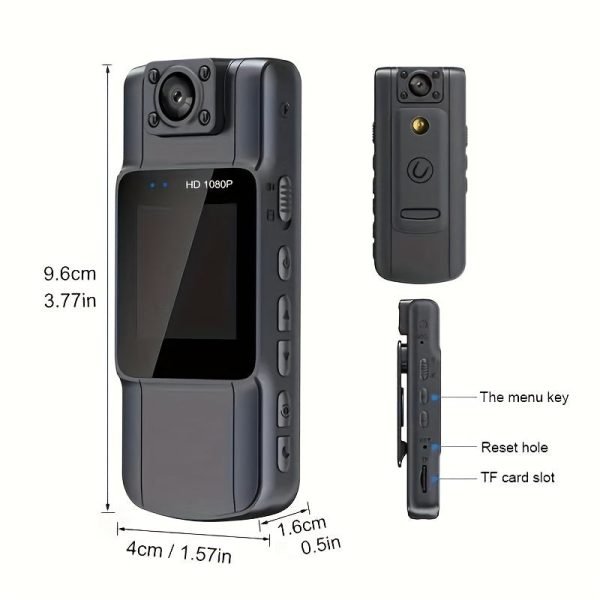 New 1080P HD Portable Law Enforcement Recorder With Screen, Multifunctional Mini Back Clip Chest Camera With Night Vision, Rotatable Lens, Suitable For Electric Vehicles/motorcycles, Property Security, Delivery Personnel, Office, Tourism, Entertainment An