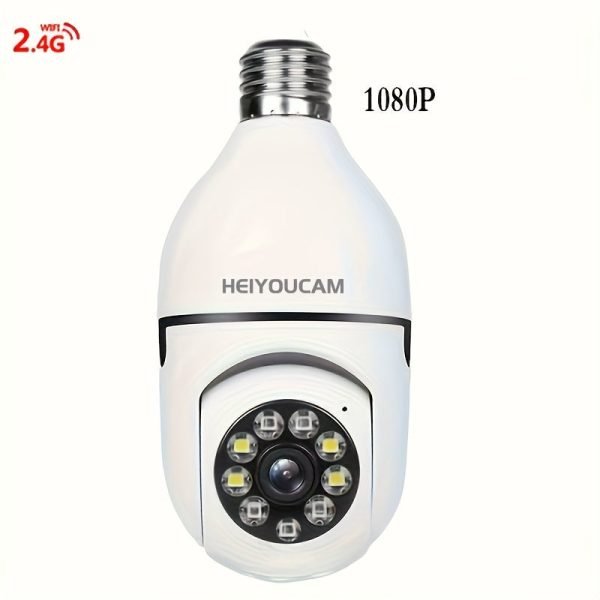 Light Bulb Security Cameras Indoor Wireless WiFi Camera 2.4GHz, 360 Degree, E27 Light Socket Screw In Security Cameras For Home Security Safe Cam Lightbulb Cameras Night Vision, 355° Pan/Tilt For Home Security Safe Light Bulb Cameras Indoor/outdoor, HD 10