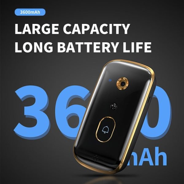 1pc Smart Visual Doorbell X10, Intelligent Visualization WIFI Multifunctional Night Vision Doorbell, 480P Camera Pixel APP Support Video Voice Change Call Function Cloud Storage, PIR Motion Detection Real-time Monitoring, 3600 mah Large Capacity Battery