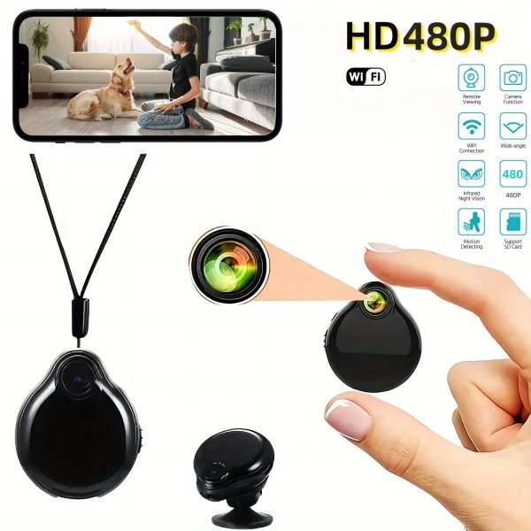 1621ac33-327d-4114-85a2-702de2eabeac-1 1pc HD 1080p Smart Wireless WIFI Home Mini 360° Degrees Camera, Smart App Control And The Viewing Angle Can Be Adjusted 360-degrees, HD Infrared Night Vision Two-way Audio, Mobile Phone Remote Control, Indoor Home Baby Cam Pets Monitor. Includes Battery,