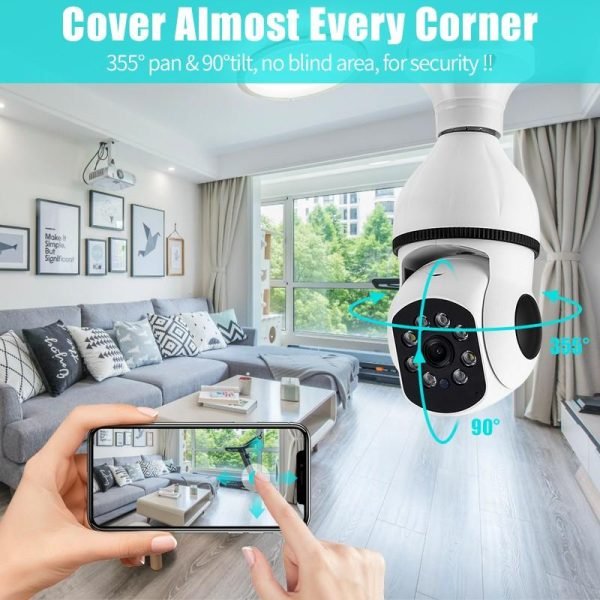 1687968645596-17a0c624753d480c9353e26d817446e7-goods 5G WIFI Surveillance 360° Rotate Auto Tracking Panoramic Camera Wireless E27 PTZ Camera CCTV IR Night Vision Motion Detection Two-Way Audio