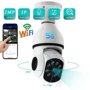 1687968652084-3e3cc8bd6fd14b57ac03d066fa13fb17-goods 5G WIFI Surveillance 360° Rotate Auto Tracking Panoramic Camera Wireless E27 PTZ Camera CCTV IR Night Vision Motion Detection Two-Way Audio