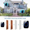 Wireless Doorbell Waterproof Outdoor Smart Home Door Bell Welcome Melodies Chime Kit LED Flash Security Alarm For House