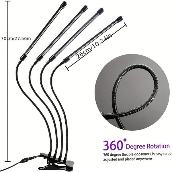 Grow Healthy Indoor Plants With LED Grow Lights - 10 Level Brightness, Auto ON/Off Timer, And 3 Switch Red/Blue Modes!