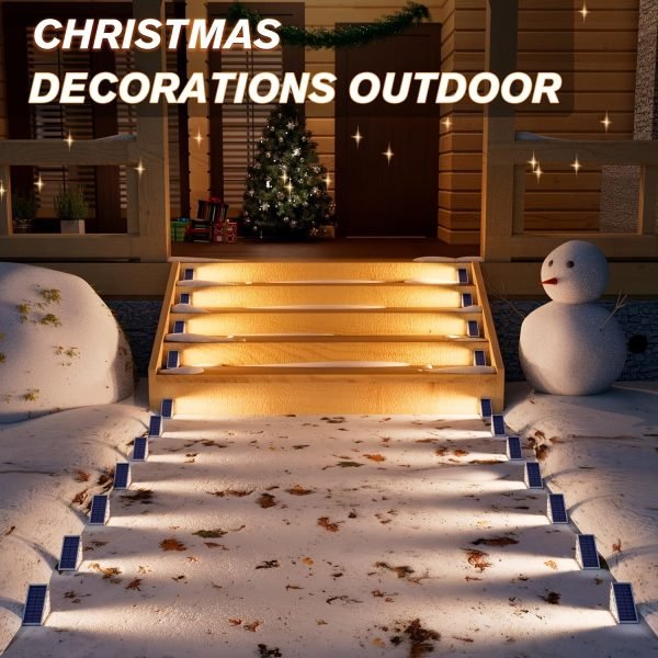 2pcs Solar Stair Lights, Solar Step Lights Waterproof Outdoor Step Light With 13 LEDs, Outdoor Lighting Decor For Stair, Patio, Front Step, Front Porch And Deck, White Christmas Lights