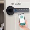 Fingerprint Password Mobile Phone App Smart Lock Digital Electronic Room Door Handle Lock