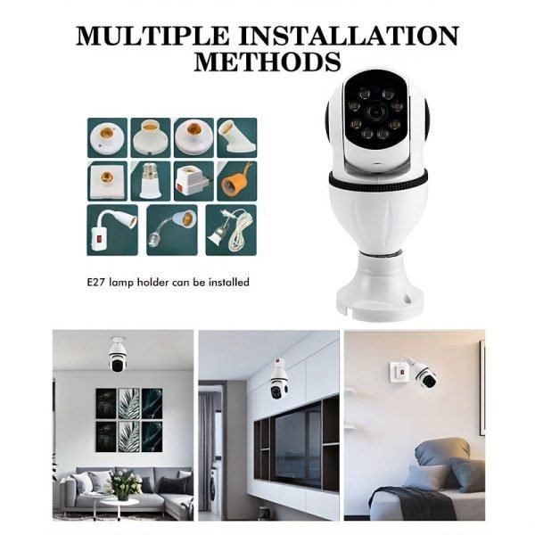 2641bef36461beeff0bd1e410f797569-1 5G WIFI Surveillance 360° Rotate Auto Tracking Panoramic Camera Wireless E27 PTZ Camera CCTV IR Night Vision Motion Detection Two-Way Audio