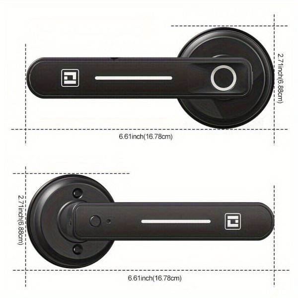 GeekTale Fingerprint Door Lock, Smart Door Lock With App, Smart Door Handle Fingerprint Door Knob Door Levers For Bedroom,
