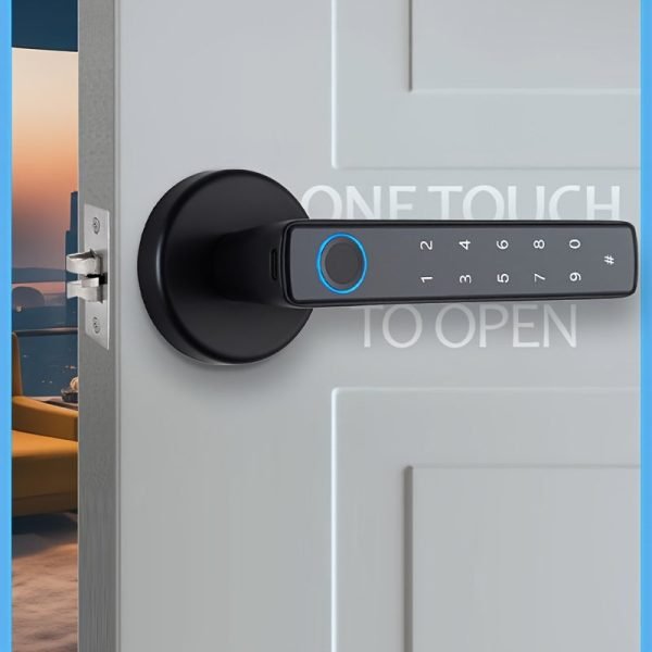 Fingerprint Password Mobile Phone App Smart Lock Digital Electronic Room Door Handle Lock
