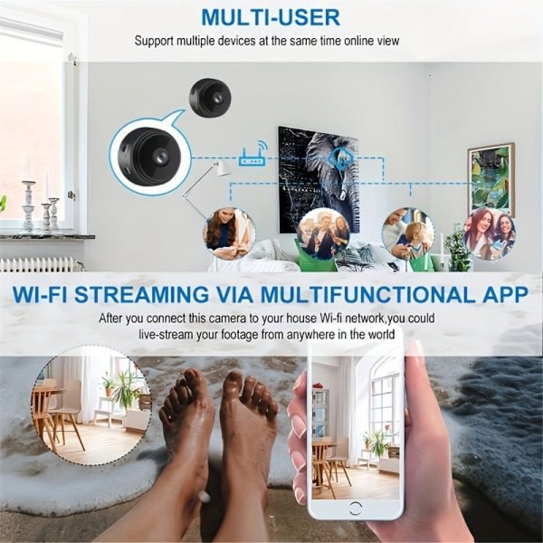 1pc wireless mini surveillance camera, intelligent 2.4Ghz Wifi security indoor and outdoor camera, supporting two-way audio, infrared night vision, motion detection and automatic tracking, baby and pet monitors