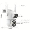 4MP(2MP+2MP) WiFi Security Camera Outdoor, Dual Lens 2.4/5ghz Wireless IP Camera Video Surveillance For Home Security CCTV Monitor,AI Human Tracking, Color Night Vision,Two Way Audio,Pan Tilt Rotation,Work For Eseecloud APP,Without TF Card