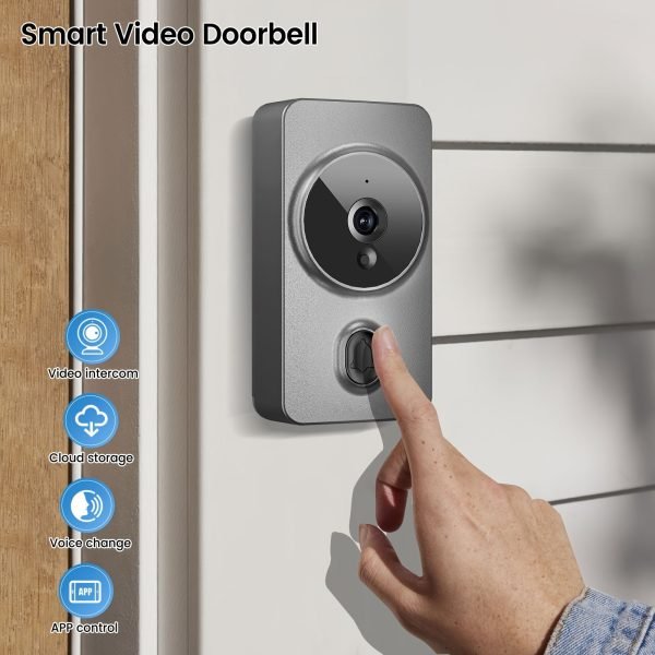2024 new smart visual doorbell, smart system control, 2.4G wireless wifi for home and commercial use, no need to drill holes for the app camera (no built-in battery, shipped without battery).