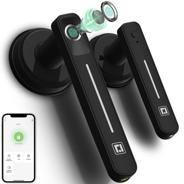 GeekTale Fingerprint Door Lock, Smart Door Lock With App, Smart Door Handle Fingerprint Door Knob Door Levers For Bedroom,