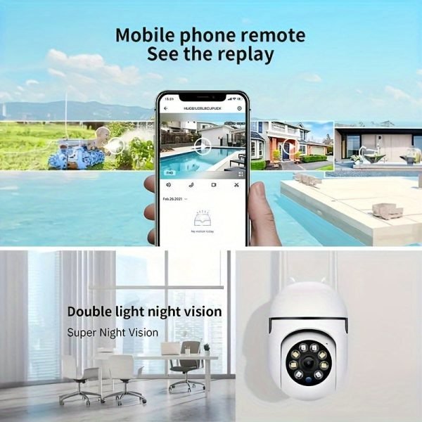 Camera and Color Night Vision Wireless 1080p HD Indoor/Outdoor Camera Bidirectional Audio Wireless Safety Camera Pan/Tilt/Zoom Wi Fi Smart Home Safety Camera and Pet Movement Tracking Color Night Vision Bidirectional Audio