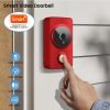 1pc Smart Wireless Doorbell, Smart 2.4G WIFI Video Doorbell, Tuya APP Smart System Control, Two-Way Intercom, Night Vision Function, Video Conversation, Family Helper (Delivered Without Battery)
