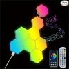 10pcs DIY Smart Hexagonal Lights Wall Lights LED Wall Panel Lights, USB-Power Connectors, Smart Application Control And Music Control, Hexagonal Lights For Game Room Party Bedroom Decoration