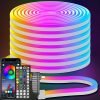 24V LED neon light 50 feet (about 1.9 meters), controlled by application/remote control, flexible LED rope light, multiple modes, outdoor RGB neon light, music synchronization game LED neon light strip suitable for bedrooms and indoor environments