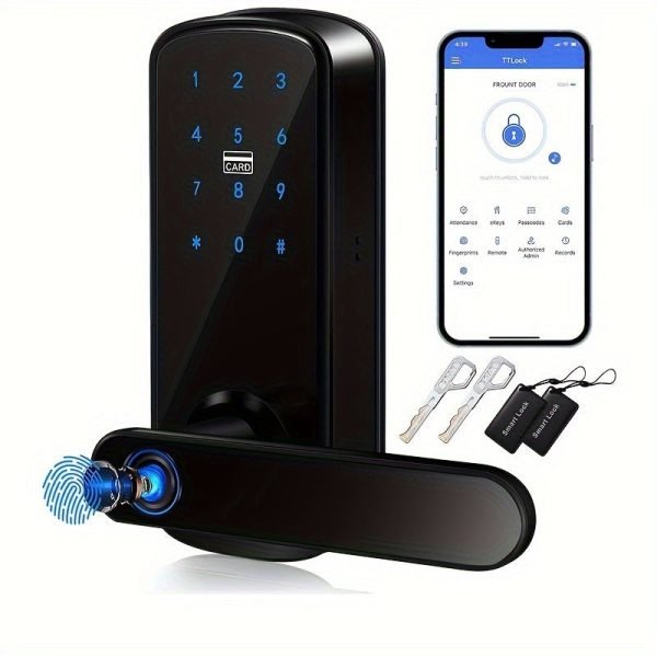 Keyless Entry Door Lock, Keypad Door Lock, Keyless Door Lock, Fingerprint Door Lock, Biometric Door Lock, Keypad Entry Door Lock, Passcode Code Door Lock, Digital Smart Door Lock (Smart Lock-Battery not included)