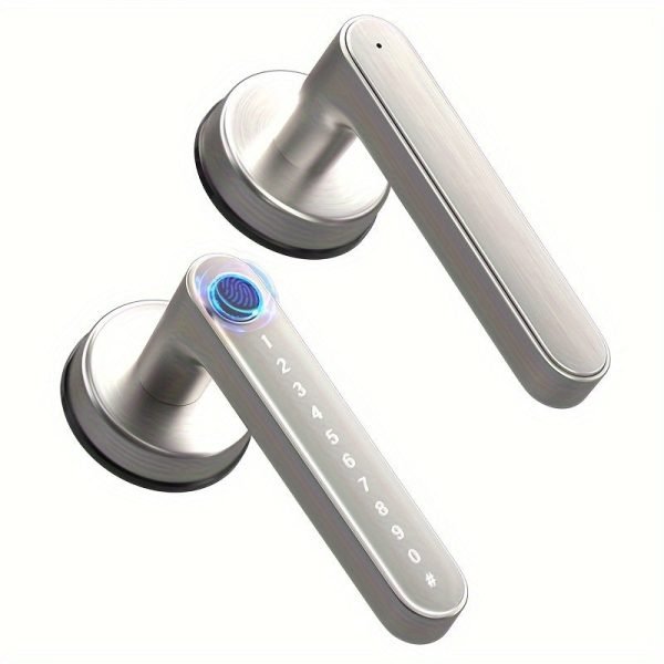 Smart Fingerprint Door Lock Waterproof Door Lock Fingerprint/Code/Key Card/Key 4-1 Unlock Way Gift For Birthday/Easter/President's Day (AA Battery Included)