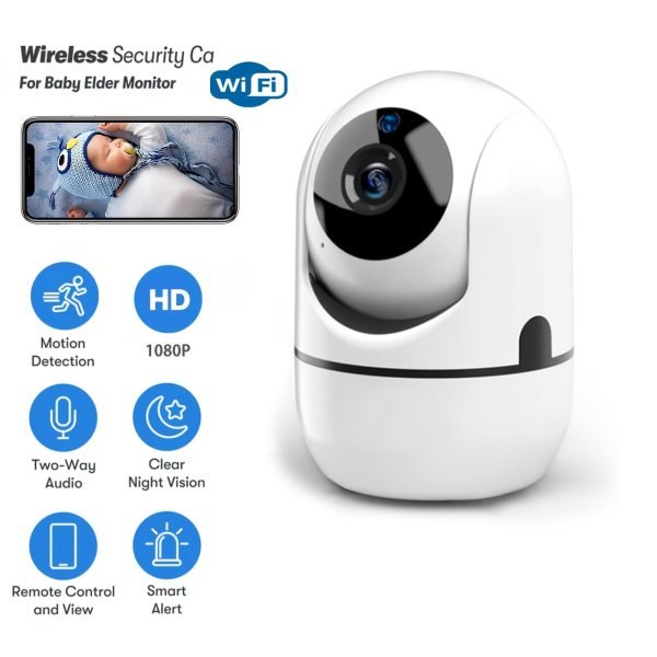 1pc HD 1080P Wireless Security WIFI Camera IP Camera, AI Smart Human Tracking Motion Detection, 2.4GAlarm Push, Video Surveillance, Smart Home Security Camera Mini Camera PTZ Camera Two Way Audio Security Indoor outdoors, Baby Pet Monitor works with 5G ph
