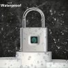 Mini Smart Fingerprint Padlock, Waterproof Security Door Lock, Antitheft Keyless USB Rechargeable Lock For Suitcase Luggage