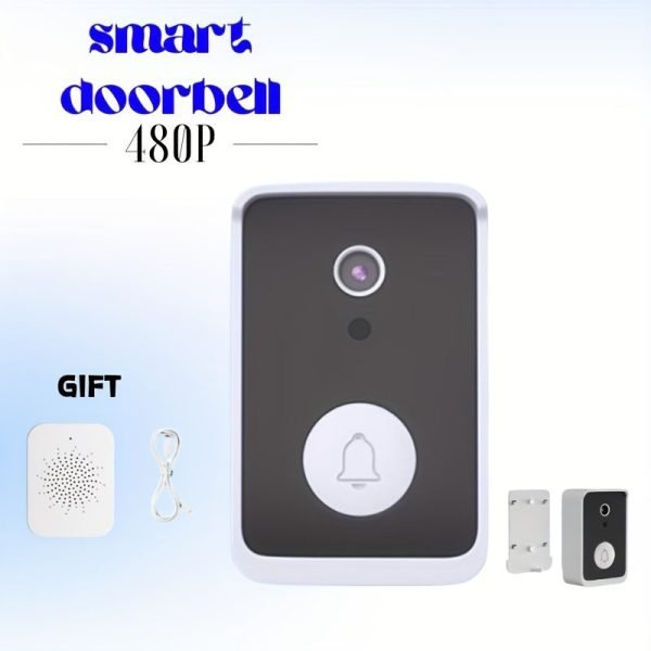 Smart Doorbell, Smart Wireless Remote Video Doorbell Intelligent Visual Doorbell, Home HD Night Vision Wi-Fi Security Door Doorbell.