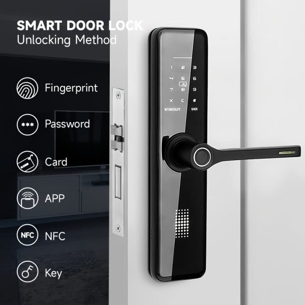 Home Electronic Digital Biometric Fingerprint Door Lock Keyless Entry Door Lock with App and Keypad, Smart Door Lock, Front Door Locks