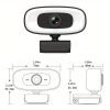 4K HD Computer Webcam, Plug And Play, No Driver Required USB Interface Webcam, Built-in Microphone, Webcast Fill Light, Voice Call Conference Camera, Work Camera, Laptop External Webcam