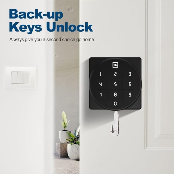 GeekTale Keyless Entry Door Lock With Keypad, Smart Door Knob Keypad Door Knob, Smart Lock With Keypad Smart Door Lock Digital Door Lock With Keypad For Indoors Bedrooms, Apartments, AirBnbs