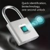 Mini Smart Fingerprint Padlock, Waterproof Security Door Lock, Antitheft Keyless USB Rechargeable Lock For Suitcase Luggage