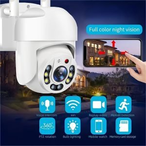 746515dbc0d456bbef7995fe813d1c6f-1 Outdoor Wifi Security Waterproof PTZ Auto Tracking Audio CCTV Surveillance 360 IP Camera, Day & Night Full Color, AI Humanoid Motion Detection, Two-way Voice Intercom, 360 Degree Panoramic Surveillance, 2.4GHz Security Camera Smart Home Security Camera
