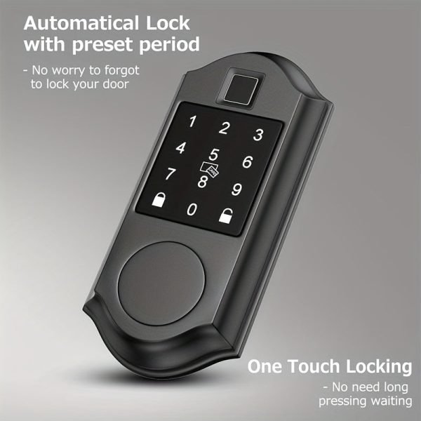 Smart Lock With Fingerprint Deadbolt - 5-in-1 Keyless Entry Door Locks With Keypads & App Remote Control, Waterproof Auto Smart Lock