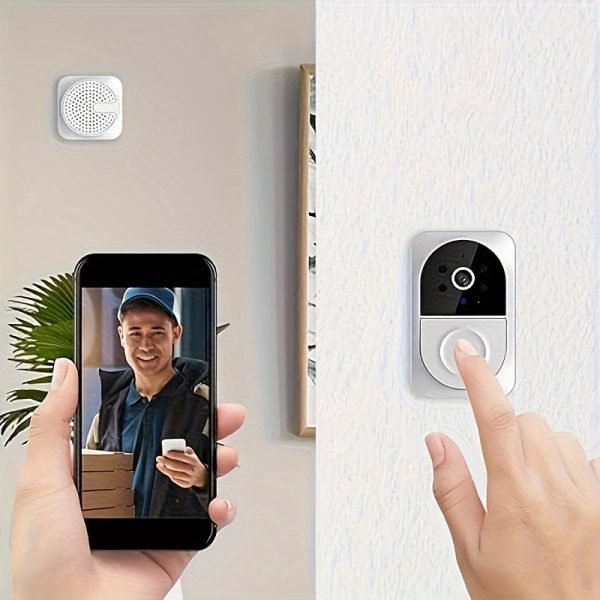 7b63fa49-bf11-4a79-816c-04d5b69f14b9-1 Smart Doorbell, Video Doorbell, Wireless Wi-Fi Smart Wide Angle Home Security Doorbell Camera, Adjustable Home Intercom with 2 Way Audio, IR Night Vision, Motion Detection, Cloud Storage.