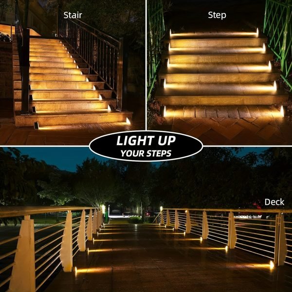 2pcs Solar Stair Lights, Solar Step Lights Waterproof Outdoor Step Light With 13 LEDs, Outdoor Lighting Decor For Stair, Patio, Front Step, Front Porch And Deck, White Christmas Lights