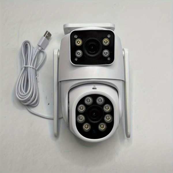 Multifunctional security camera wireless outdoor waterproof WiFi security monitoring 2K high-definition dual lens automatic rotation pan tilt night vision motion detection bidirectional call security camera