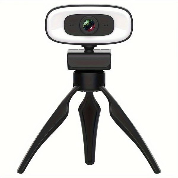 4K HD Computer Webcam, Plug And Play, No Driver Required USB Interface Webcam, Built-in Microphone, Webcast Fill Light, Voice Call Conference Camera, Work Camera, Laptop External Webcam