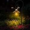 Outdoor Lanterns With Solar Power, Hanging Solar Lights Outdoors, Metal Waterproof Solar Lights With Warm White Edison Bulbs For Fence/garden/yard/porch Decoration