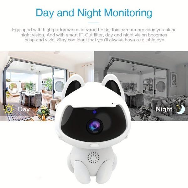 K9 V380 HD Definition Intelligent Home Monitoring Camera 1080P 2.4GHz Wireless WiFi Wireless Security WIFI Camera, AI Intelligent Tracking Motion Detection, Pet Monitor, Two-way Audio, Motion Detection Pet Camera