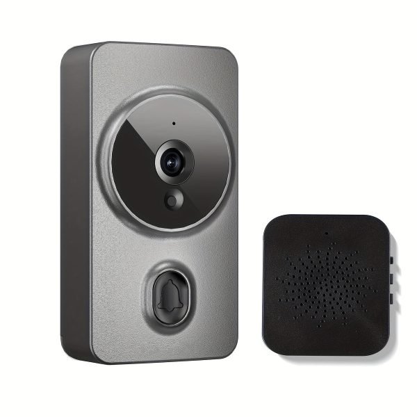 1pc Smart Wireless Doorbell, Smart 2.4G WIFI Video Doorbell, Tuya APP Smart System Control, Two-Way Intercom, Night Vision Function, Video Conversation, Family Helper (Delivered Without Battery)