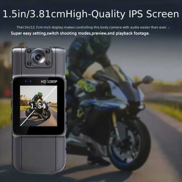 New 1080P HD Portable Law Enforcement Recorder With Screen, Multifunctional Mini Back Clip Chest Camera With Night Vision, Rotatable Lens, Suitable For Electric Vehicles/motorcycles, Property Security, Delivery Personnel, Office, Tourism, Entertainment An