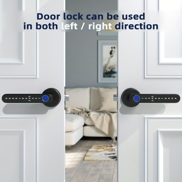 Smart Fingerprint Door Lock Waterproof Door Lock Fingerprint/Code/Key Card/Key 4-1 Unlock Way Gift For Birthday/Easter/President's Day (AA Battery Included)