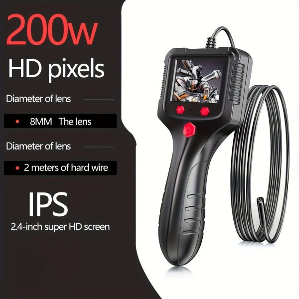 Industrial Endoscopic Camera Light, 1080P HD endoscopic camera, 5.5mm thin Snake camera 2.4 "screen, flexible semi-rigid cable sewers, drains, pipes, Industrial equipment inspection/repair/analysis