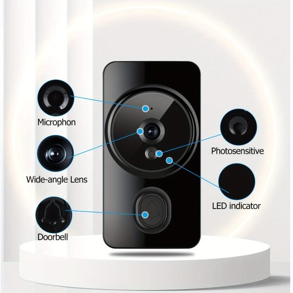 2024 new smart visual doorbell, smart system control, 2.4G wireless wifi for home and commercial use, no need to drill holes for the app camera (no built-in battery, shipped without battery).