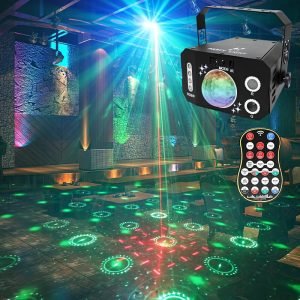 1pc USB 7 eyes disco ball lamp RGB projector light LED stage lights DJ sound activity lights Ambient Lighting Decorative Lighting with wireless remote control for bar Karaoke wedding Father's Day Mother's Day Black Friday Cyber Monday