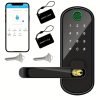 Smart 5 In 1 Door Lock With Handle Biometric Technology Storage Memory Function