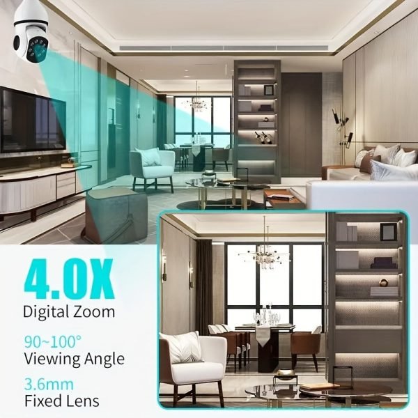 b5e22d923c3d91bbfb8e629d57ad6907-1 5G WIFI Surveillance 360° Rotate Auto Tracking Panoramic Camera Wireless E27 PTZ Camera CCTV IR Night Vision Motion Detection Two-Way Audio