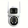 4MP(2MP+2MP) WiFi Security Camera Outdoor, Dual Lens 2.4/5ghz Wireless IP Camera Video Surveillance For Home Security CCTV Monitor,AI Human Tracking, Color Night Vision,Two Way Audio,Pan Tilt Rotation,Work For Eseecloud APP,Without TF Card